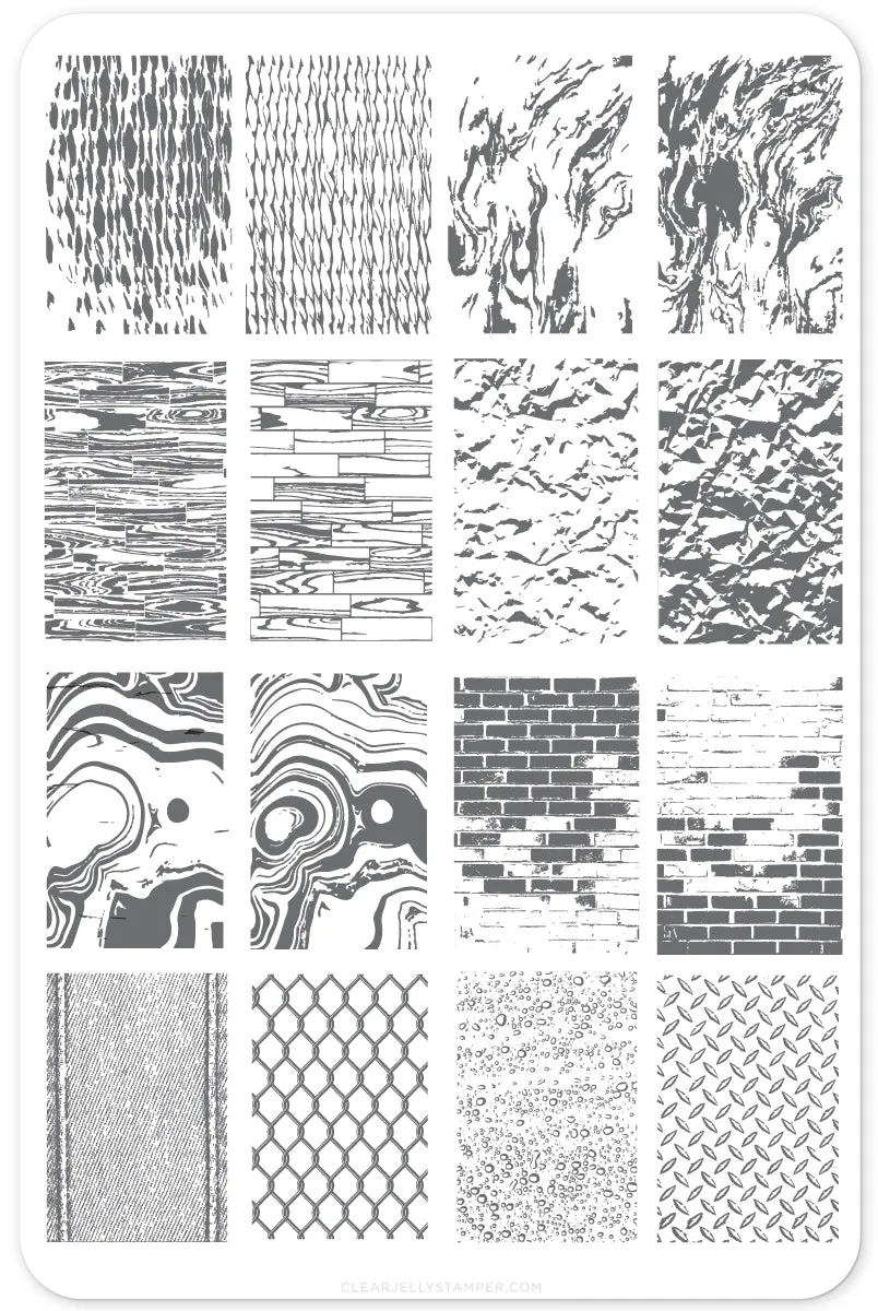 Clear Jelly Stamper CjS-78 Texture Essentials Urban stamping plade