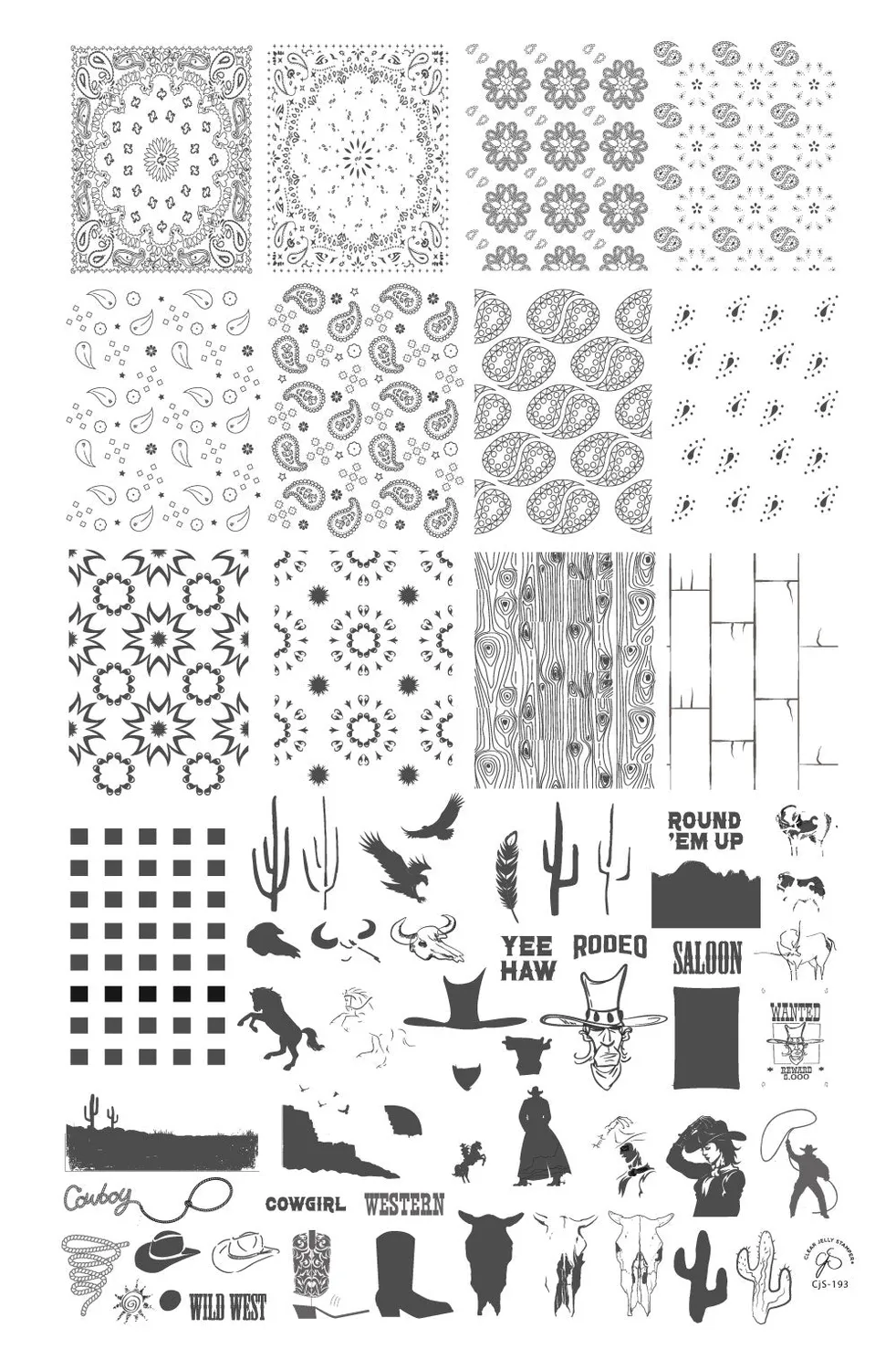Clear Jelly Stamper Yee-Haw CjS-193 stampingplade western
