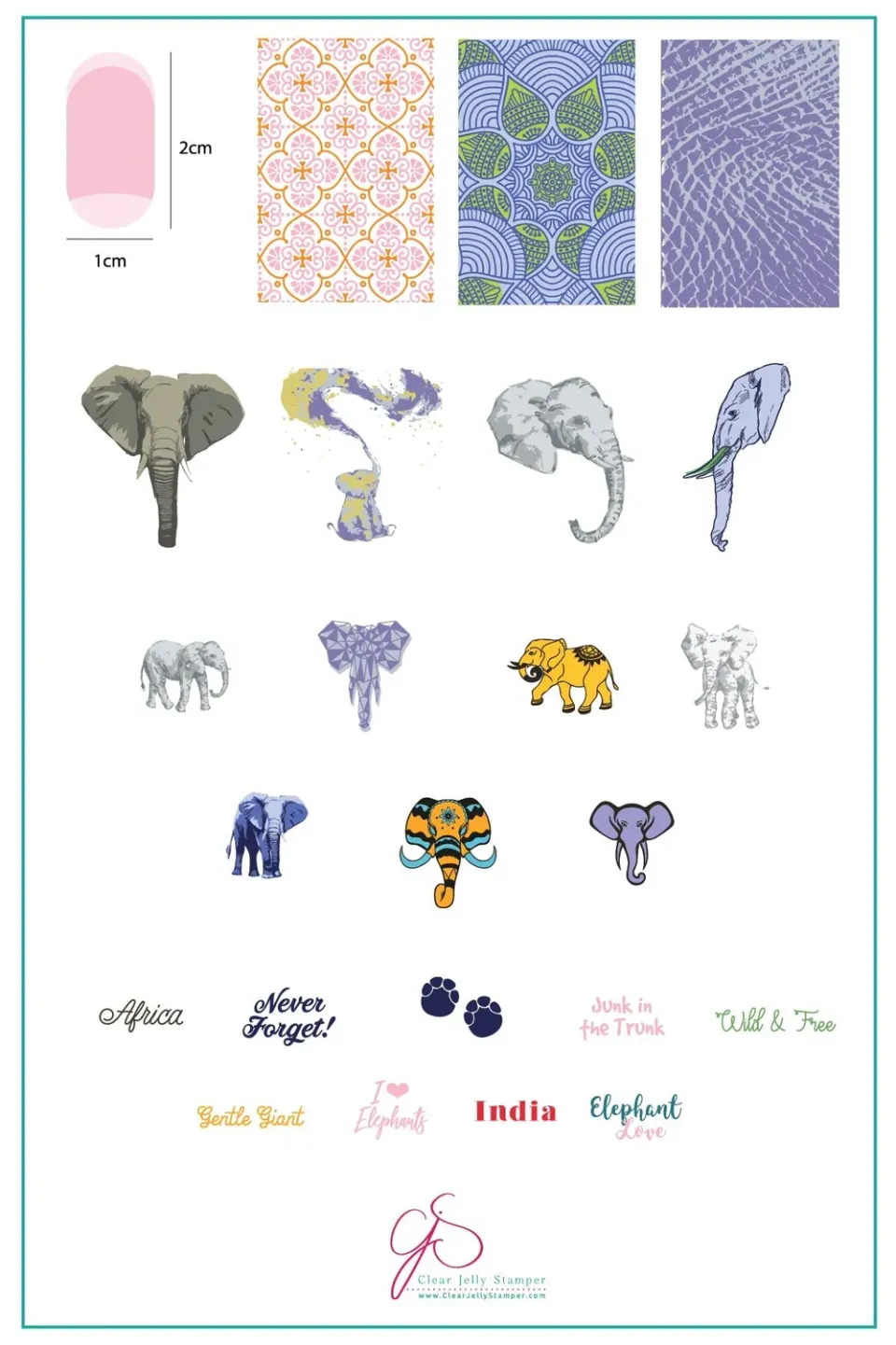 Clear Jelly Stamper LC-44 Everything Elephant stampingplade dyr