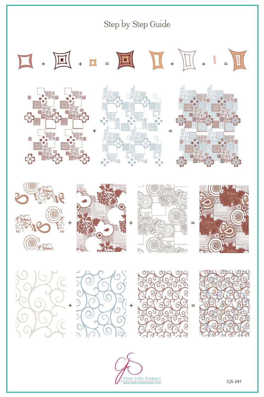 Clear Jelly Stamper CjS-241 Funky Floral stempelplade art deco