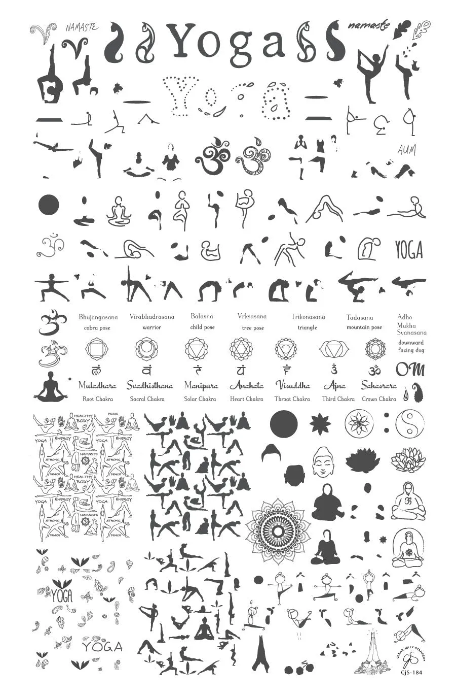 Clear Jelly Stamper Zen Yoga CjS-184 stempelplade yoga