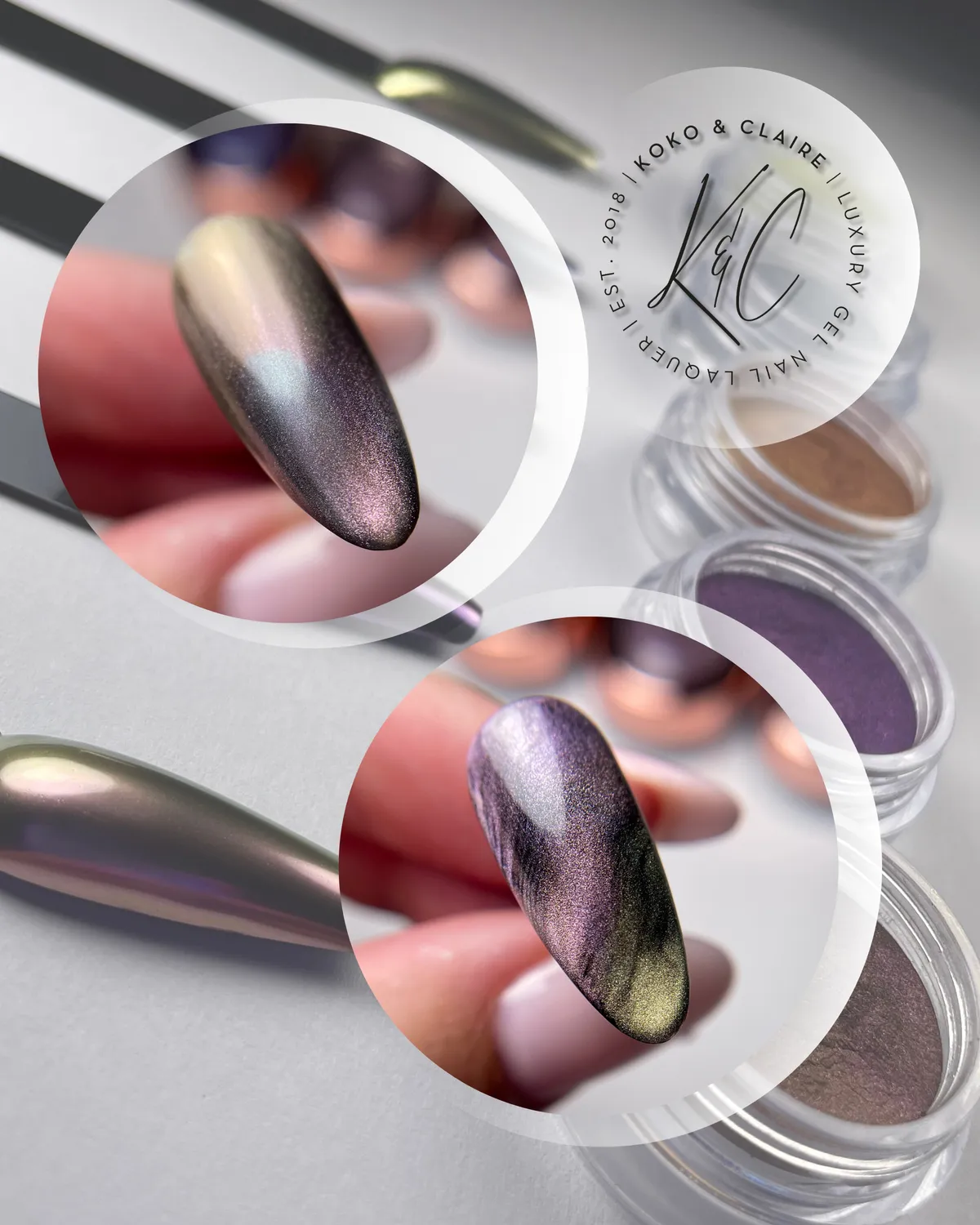 Clear Jelly Stamper Koko & Claire Cat-Eye Chrome Champagne Dream