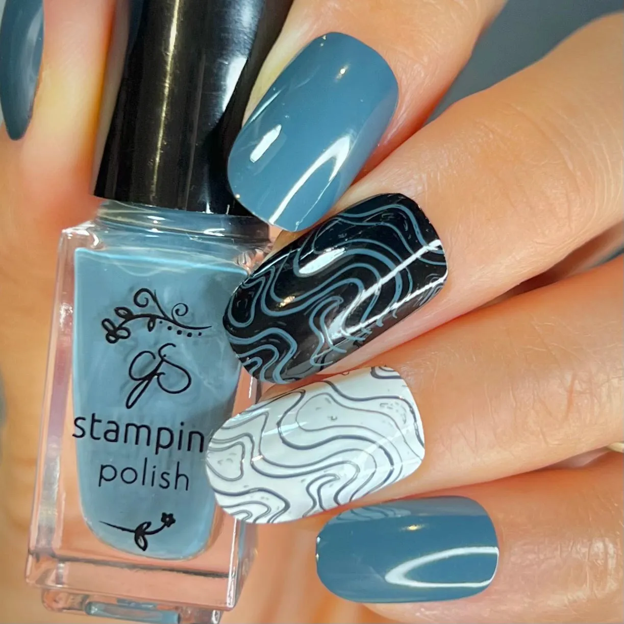 Clear Jelly Stamper 138 Silent Knight stamping lak 5 ml gråblå