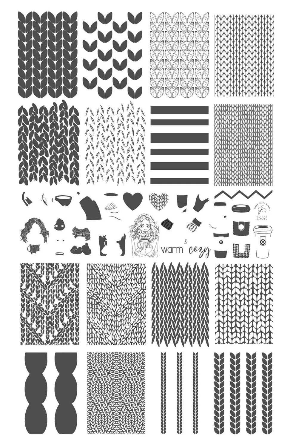 Clear Jelly Stamper 320 Fall Sweater stamping plate efterår