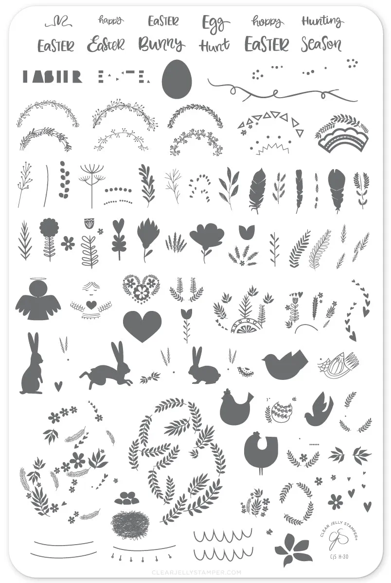 Clear Jelly Stamper H-30 stampingplade Enchanted Easter påske