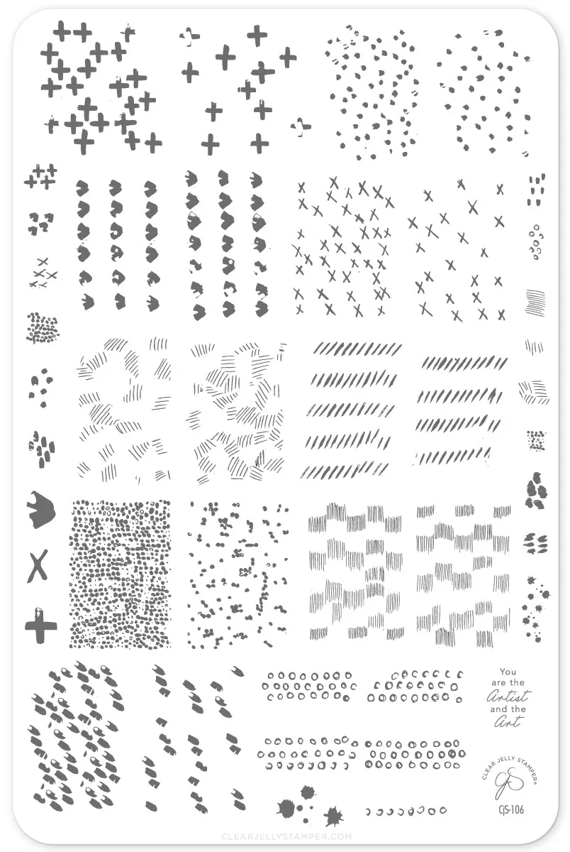 Clear Jelly Stamper CjS-106 Whispers 2 stamping plade abstrakt
