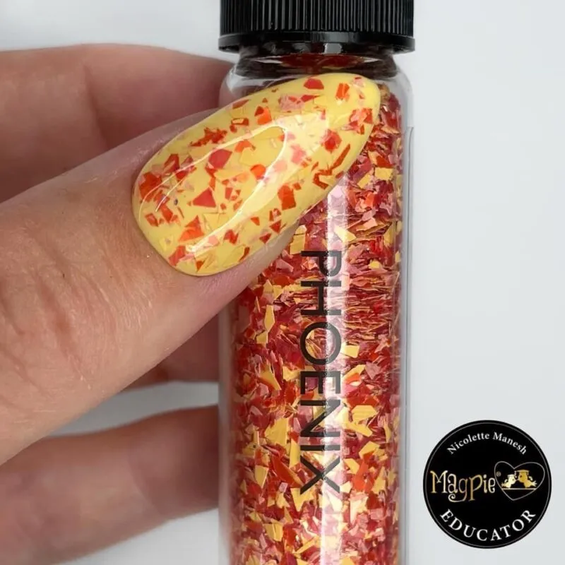 Indigo Nails Phoenix neglitter orange