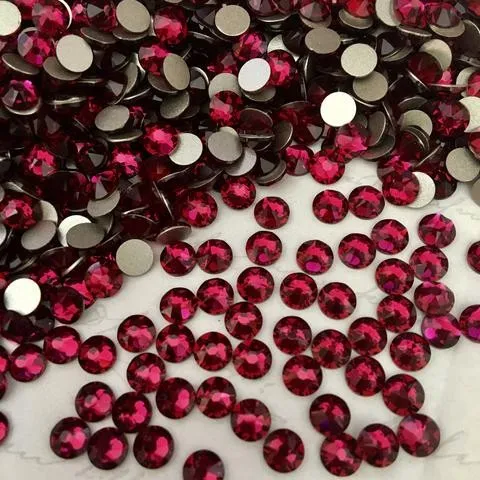Beautystones Ruby neglekrystaller røde flat back sten