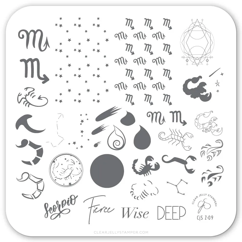 Clear Jelly Stamper Scorpio CjSZ-09 stamping plade stjernetegn