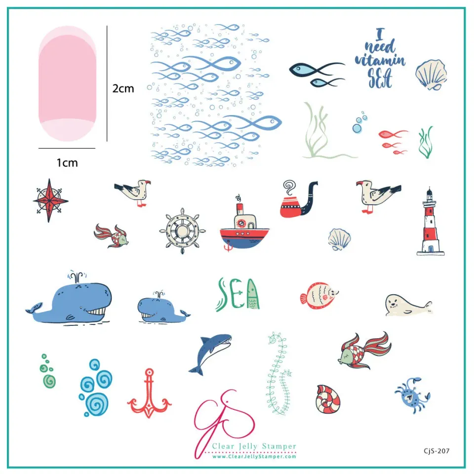 Clear Jelly Stamper CjS-207 I Need Vitamin SEA stampingplade 8x8