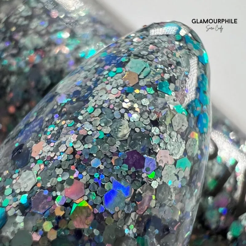 Indigo Nails Beautystones River neglitter med blå glans