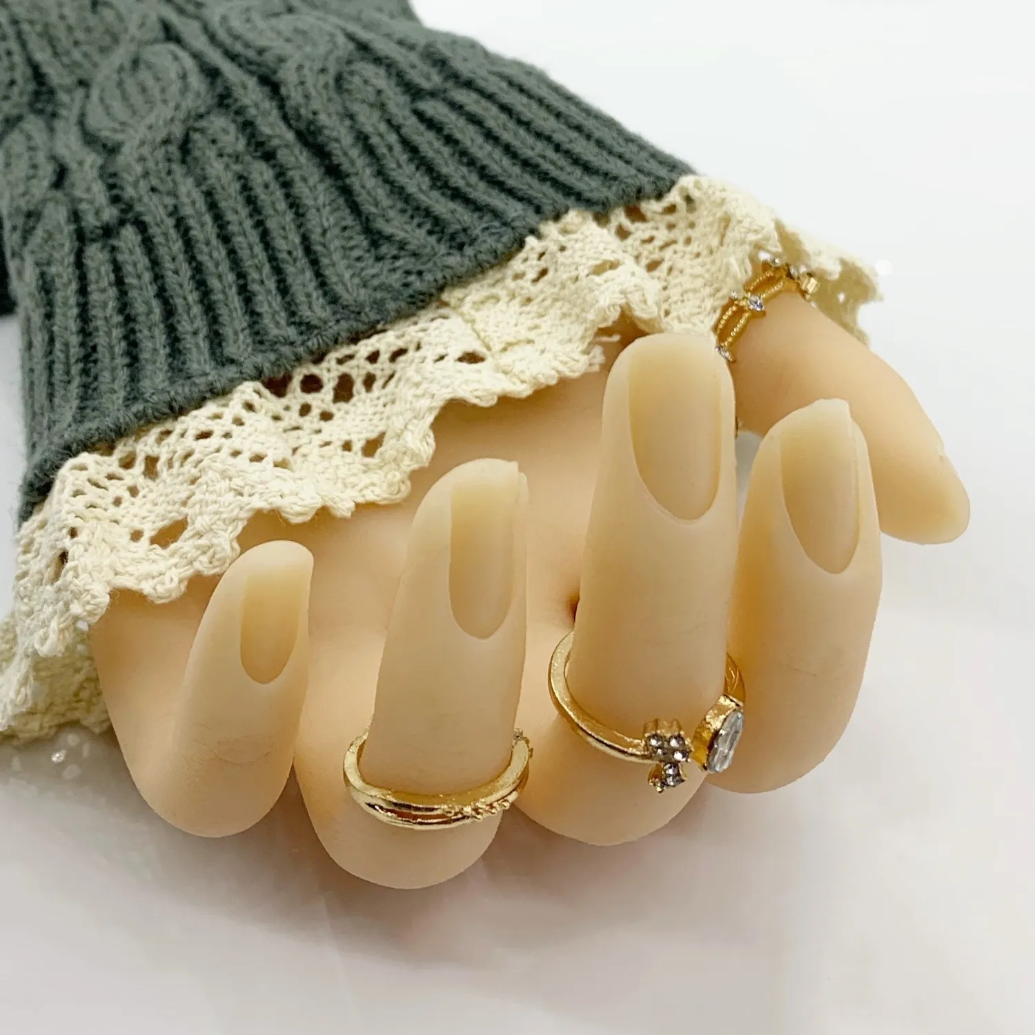 Clear Jelly Stamper Holly displayhånd venstre 100 tips fleksibel